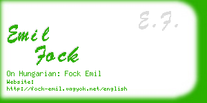 emil fock business card